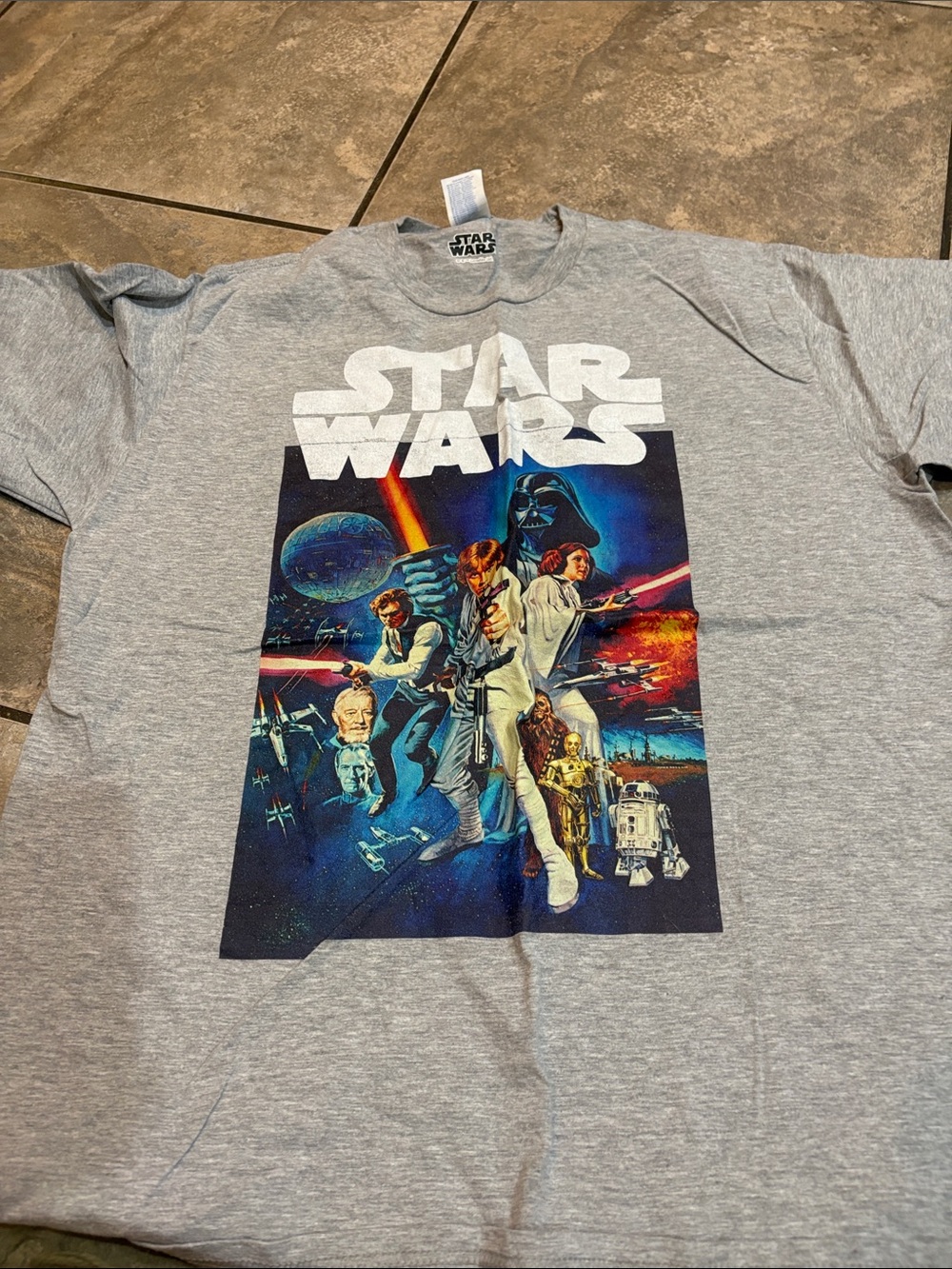 Star Wars Gray Tee with Blue and Red Poster Graphic